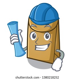 Architect paper bag isolated with the character