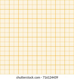 Architect paper graph. Orange colored grid for scale. Vector linear background
