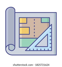 
Icono del vector de papel de arquitecto que puede modificar o editar fácilmente
