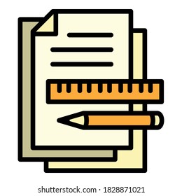 Architect papers icon. Outline architect papers vector icon for web design isolated on white background