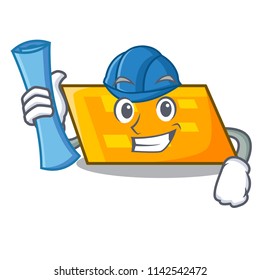 Architect parallelogram character cartoon style