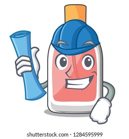 Architect parfum botlle shape on the cartoon