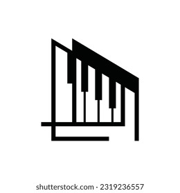 Architect Piano illustration design, logo for music brand design template