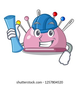 Architect pincushion with a character needles icon