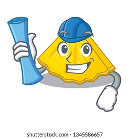 Architect pineapple slice isolated in the mascot