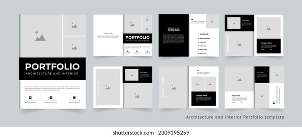 Architect portfolio or portfolio template design A4 size