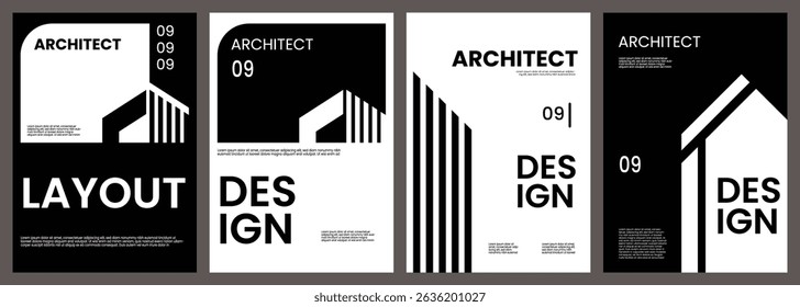 Architect poster and cover design for your business. Simple bundle flyer design