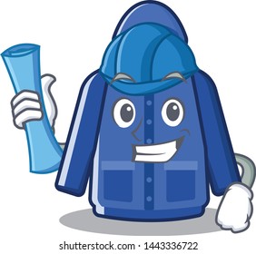 Architect raincoat isolated with in the mascot