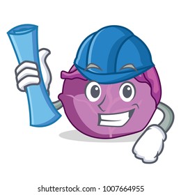 Architect red cabbage character cartoon