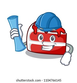 Architect red velvet character cartoon