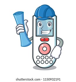 Architect remote control character cartoon