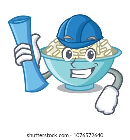 Architect rice bowl character cartoon