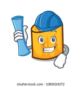 Architect rigatoni character cartoon style