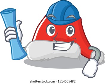 Architect santa hat kept in cartoon cupboard
