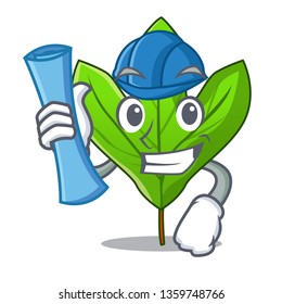 Architect sassafras leaf in the cartoon stem