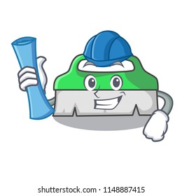 Architect scrub brush character cartoon Architect scrub brush character cartoon