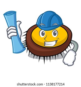 Architect sea urchin character cartoon