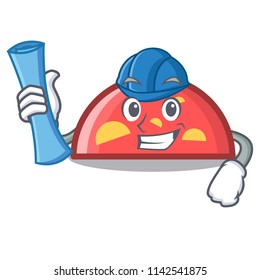 Architect semicircle character cartoon style