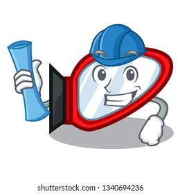 Architect side mirror in the cartoon shape