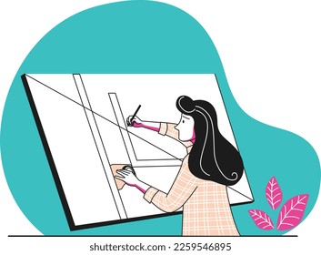 Architect Simple Vector Illustration Made With Line and Shadows