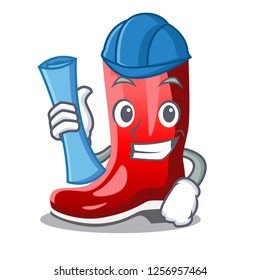 Architect single of boots isolated on mascot