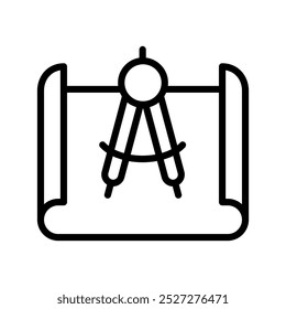 Diseño del Vector de la línea del icono del bosquejo del tamaño del arquitecto en estilo de moda