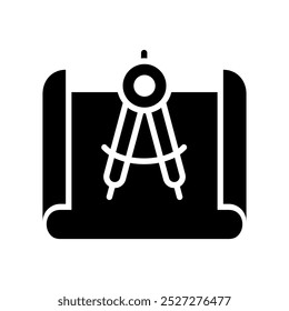 architect size sketch icon solid vector design in trendy style