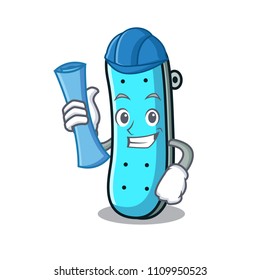 Architect skateboard character cartoon style