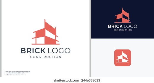 Architekt Sketch Brick Logo Vektorgrafik, Modern Flat Brick Logo, Brick Work simple moderne Logo Vorlage