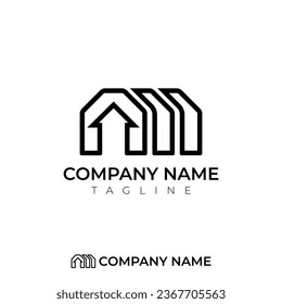 Architect sketch logo template. house logo, architectural 