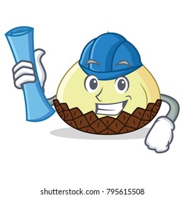 Architect snake fruit character cartoon