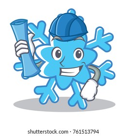 Architect snowflake character cartoon style