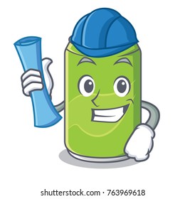 Architect soft drink character cartoon