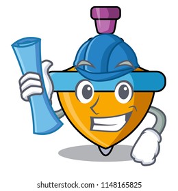 Architect spinning top character cartoon