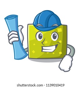 Architect square character cartoon style
