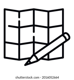 Architect square paper icon. Outline architect square paper vector icon for web design isolated on white background