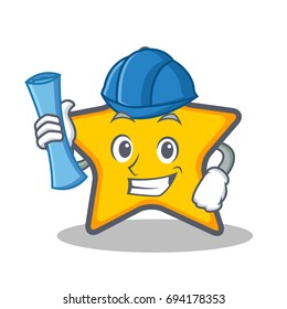 Architect star character cartoon style