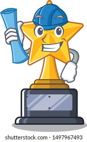 Architect star trophy with the character shape