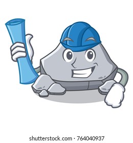 Architect stone character cartoon style