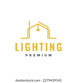 estructura arquitectónica alumbrado doméstico línea minimalista diseño de logotipo moderno vector