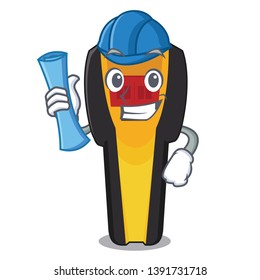 Architect stud finder in the cartoon shape