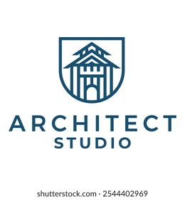 architect studio flat minimalist logo design