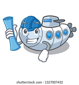 Architect submarine in the a cartoon shape