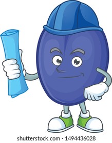 Architect sweet prunes character for agriculture design