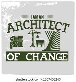 Architect T shirt design. Typography handwriting. Print design for t shirt and other uses . 