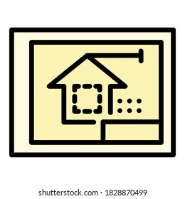 Architect tablet icon. Outline architect tablet vector icon for web design isolated on white background