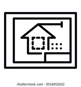 Icono de tableta de arquitecto. Icono del vector del tableta del arquitecto de esquema para el diseño web aislado en fondo blanco