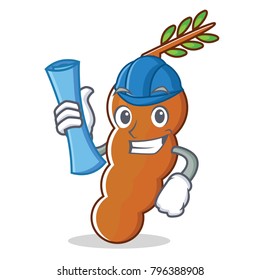 Architect tamarind character cartoon style