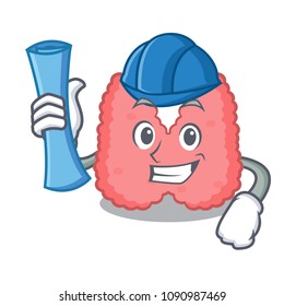 Architect thyroid character cartoon style