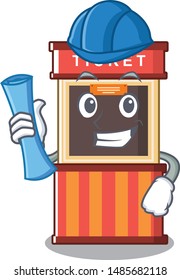 Architect ticket booth in the cartoon shape